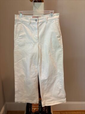 Everlane Cream Cropped Wide-Leg Jeans